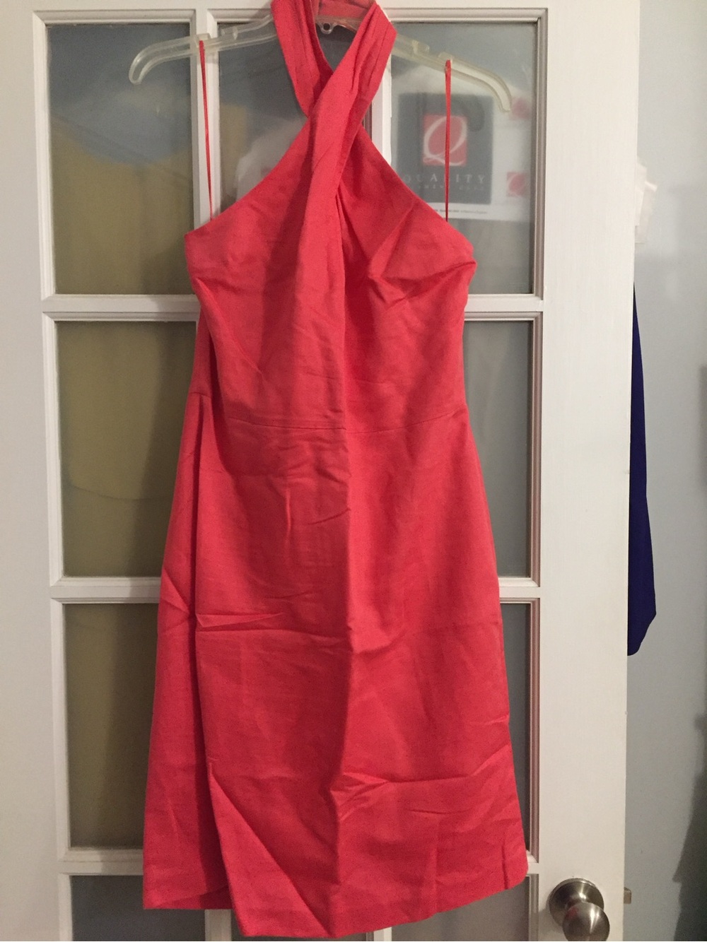 Banana Republic Coral Linen-Blend Halter Dress Size 8